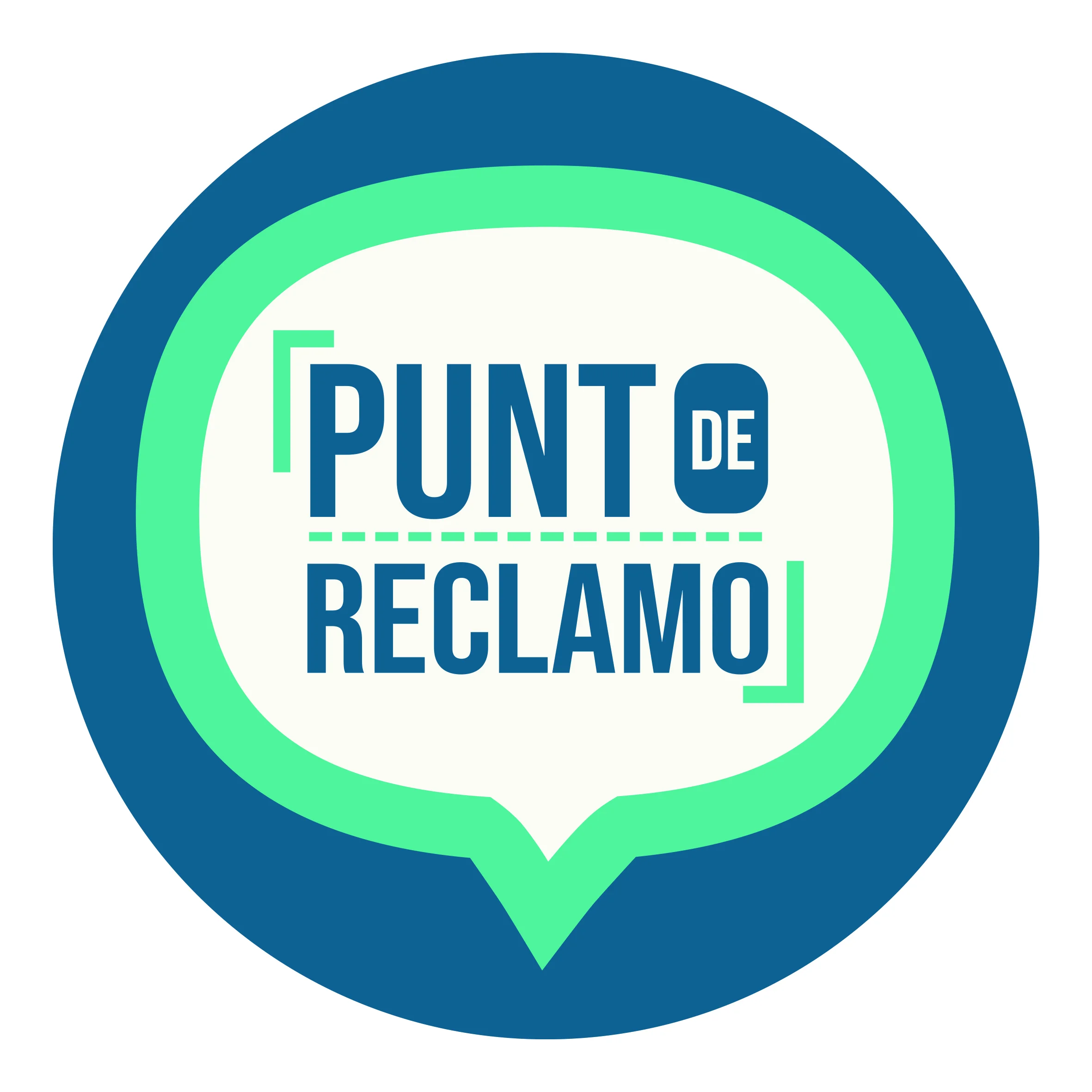 Logo with text 'Punto de Reclamo' inside a speech bubble